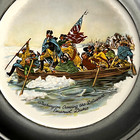 Vintage Pewter And Ceramic Bicentennial Decorative Plate Washington s Crossing 