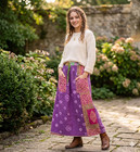 Women s 2-layer Reversible Floral Kantha Quilt Pocket Skirt Wholesale Mix Lot