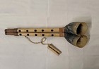 Early Antique Asian Musical Instrument   Double Reed Horn Flute Bamboo Bone