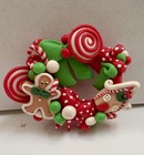 Artisan Made Polymer Christmas Wreath Dollhouse Miniature