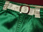 Vintage 1950s 60s Basketball Boxer Athletic Gym Shorts Green Satin Size M