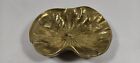 Vintage Virginia Metalcrafters Solid Brass Lotus Leaf Dish Ash Tray Trinket 1948