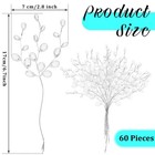 60pcs Acrylic Beaded Flower Stems Bridal Picks  Crystal Drop Wedding Decor