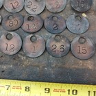 Antique Coal Miners Tool Tags Lot Of 24 Brass Copper No 1