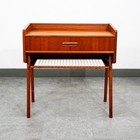 Mid Century Danish Modern Side Table End Teak Nightstand Shelf Denmark Olholm