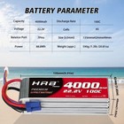 2pcs Hrb 22 2v 4000mah 6s Battery 100c Ec5 For Rc Helicopter Airplane Car Truck