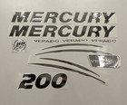 Mercury Verado 200 3d Resin Outboard  2017  Aftermarket Decal Sticker  Set