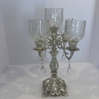 Vintage Art Nouveau 4 Arm Candelabra Silver Plated Gold Retro Opera Victorian