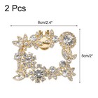 4pcs Rhinestone Shoe Clips Shoes Bow And Square  Accessories For Women Gold Tone