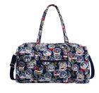 Nwt Vera Bradley Cotton Navy Christmas Large Travel Duffle Bag Snow Globes