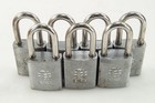Lot Of 7 Best Keyed 4  Padlocks Rectangular Brass Body Keyed Same