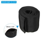 3 5  Flat Dia 3 3ft Nylon Protective Hose Sleeve  Cable Cover Protection Black