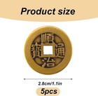 5pcs Brass Feng Shui Coins  1 1 Inch Chinese I Ching Lucky Coins  Ancient