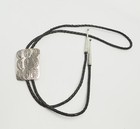 Handmade Vintage Sterling Silver Southwestern Leather Bolo Tie Necklace