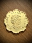 2021 Rcm  20 Canada Scallop Shaped Iconic Maple Leaf Fine Silver W gold Gilding