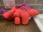 1992 Fisher Price Puffalump Dinosaur Triceratops Squeak Toy Plush 15   