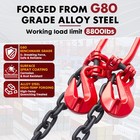 G80 Shipping Container Loading Chain  1 2  X 5    Hooks With Hot   