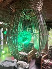 New Rattan Real Pufferfish Lamp W  Netting Green Led Bulb Smokin Tikis Oceanic