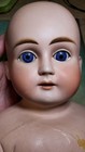 Antique  Beautiful Large Shoulderplate German Mystery Doll Blue Sleep Eyes   Wig
