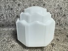 Art Deco Milk Glass Lamp Shade Skyscraper Wedding Cake Pendant Globe Light