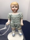 3 5    Antique German All Bisque Doll  170 2 0 Boy Painted Eyes Molded Hair   cb
