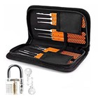 18x Key Repair Tools Kit Key Pick Training Padlocks Professional Tool Orange