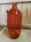 Vintage Ruby Red Glass Bottle Vase Retro Decoration