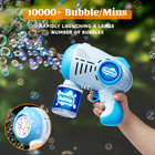 2 Pack Light Up Bubble Guns 8-hole Blower Summer Party Gift Set Kids Outdoor Fun