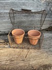 Rustic Wire Basket Cage Planter French Country Farmhouse Garden Style Decor