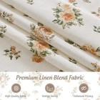 Cordless Linen Floral Roman Shades  Magnetic Easy Handle Window Blind With Pr   
