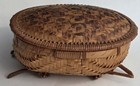 Vintage Crab Wicker Basket With Lid