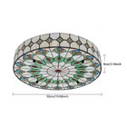 Vintage Tiffany Style Ceiling Light Flush Mount Lamp Stained Glass Chandelier Us