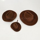 Mini Brown Felt Cowboy Hat Western Wedding Party Favor Choose Size   Pack Amount