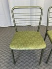 Vintage Cosco Chair Pair Folding Metal Mid Century Modern Dining Set Green 50s 2