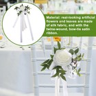 Fqqwee 6pcs Wedding Aisle Chair Decorations White Rose Floral Wedding Chair B   