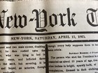  reprint  The New York Times April 15  1865 President Lincoln Assassination