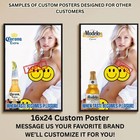 Sexy Pinup Girl Custom Alcohol Poster Any Beer Whiskey Tequila Vodka Brand   401