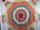 Vintage Unfinished Star Patchwork Quilt Top 78  Hand Sewn Handmade