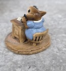 Vtg Rare Retired Wee Forest Folk Wff Office Mousey In Box Free Us Shipping