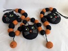 Halloween Black Cat  31    Felt Garland   Orange   Black Felt Halloween Garland