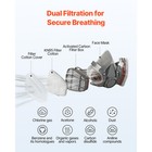 Respirator Mask Reusable Half Face Cover With Safety Glasses Filters