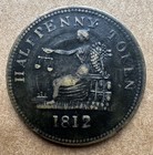 1812 Half Penny Canada Lower Canada Tiffin Token Emergency Coinage Copper