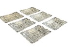 6pc German 800 Repousse Cherub Motif Petite Dishes - Marked B z 800 130 Grams