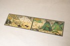 Antique Folding Landscape Screen Painting  Mountain River Wall Hanging Panel