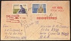 1980 Nepal  383  384 crease  On Registered Airmail Book Post Rate Cover To Us  d