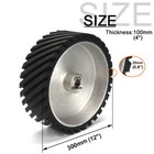 300mm Serrated Rubber Contact Wheelsround For Belt Sander Grinder 100mm Thick