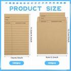 200pcs Vintage Library Pockets And Cards  Brown Library Check Out Cards Library