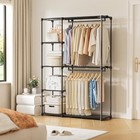 Portable Closet  Freestanding Wardrobe Closet Organizers And Storage open 