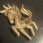 Trifari White Enamel Spotted Horse Brooch Pin Metal