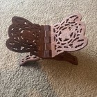 Vintage Hand Carved Wooden Boho Folding Book Holder Bible Display